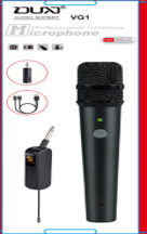 ميكروفون يدوي لاسلكي UHF (مستقبل + ميكروفون واحد) موديل VG1