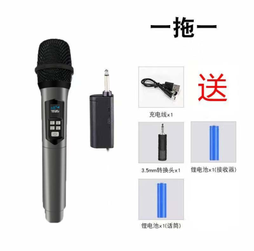 ميكروفون يدوي لاسلكي 2.4G (مستقبل + ميكروفون واحد) مع صدى وتحكم بالصوت موديل TTD-M8