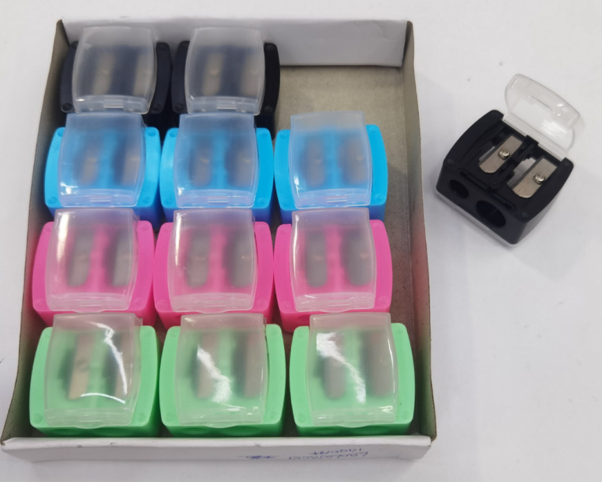 Double Cosmetic Sharpener with Colored Flip Lid - SHP-09