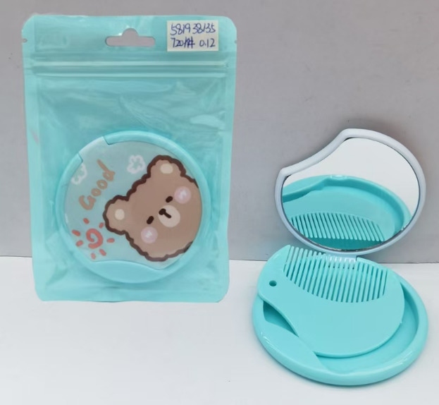 Cartoon Round Mirror with Comb - BTY-12