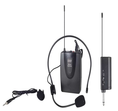 ميكروفون رأس/ياقة لاسلكي VHF (مستقبل + ميكروفون واحد) موديل WG-106
