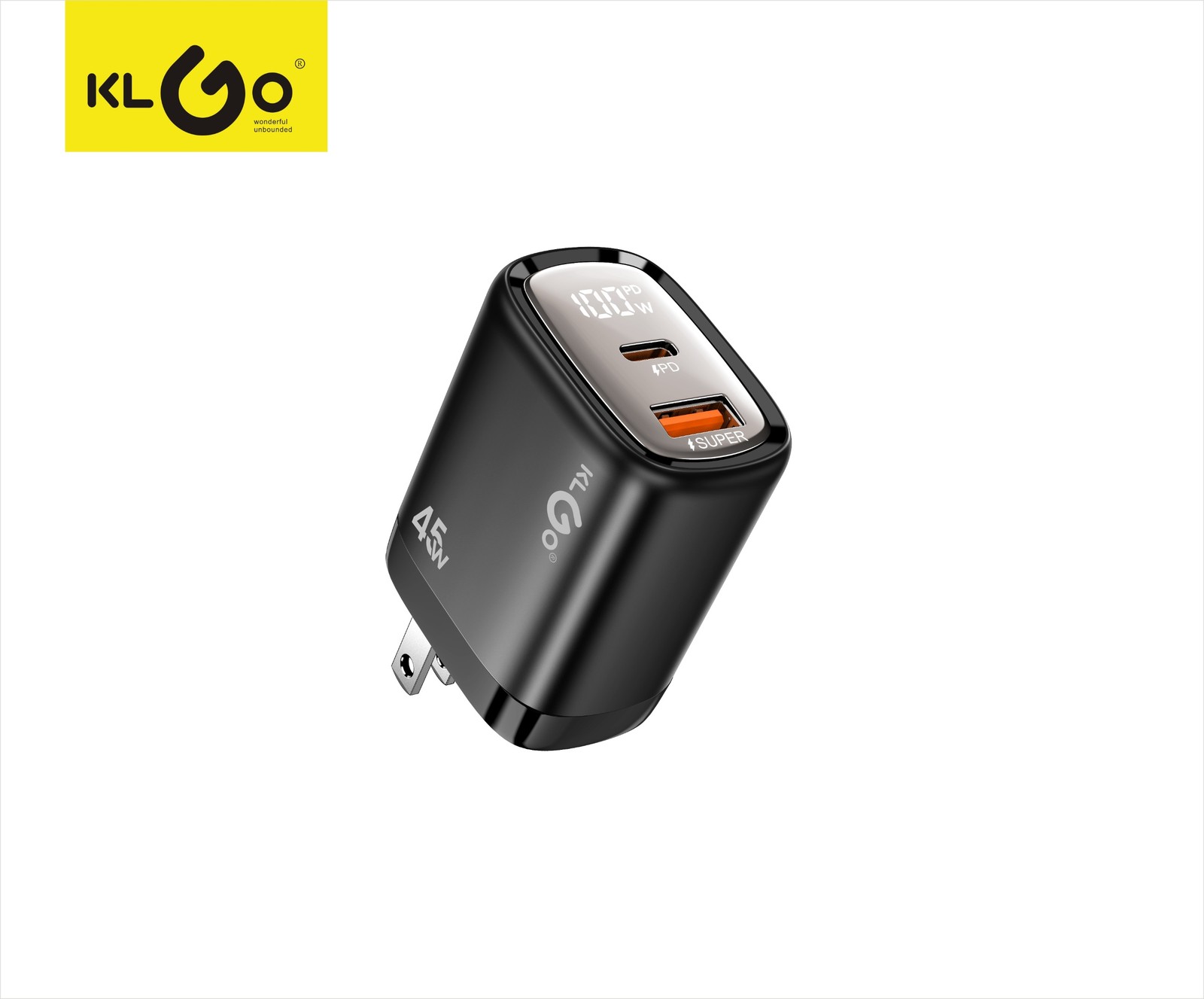 شاحن جوال سريع 45W بمنفذين Type-C + USB-A  موديل PD-93