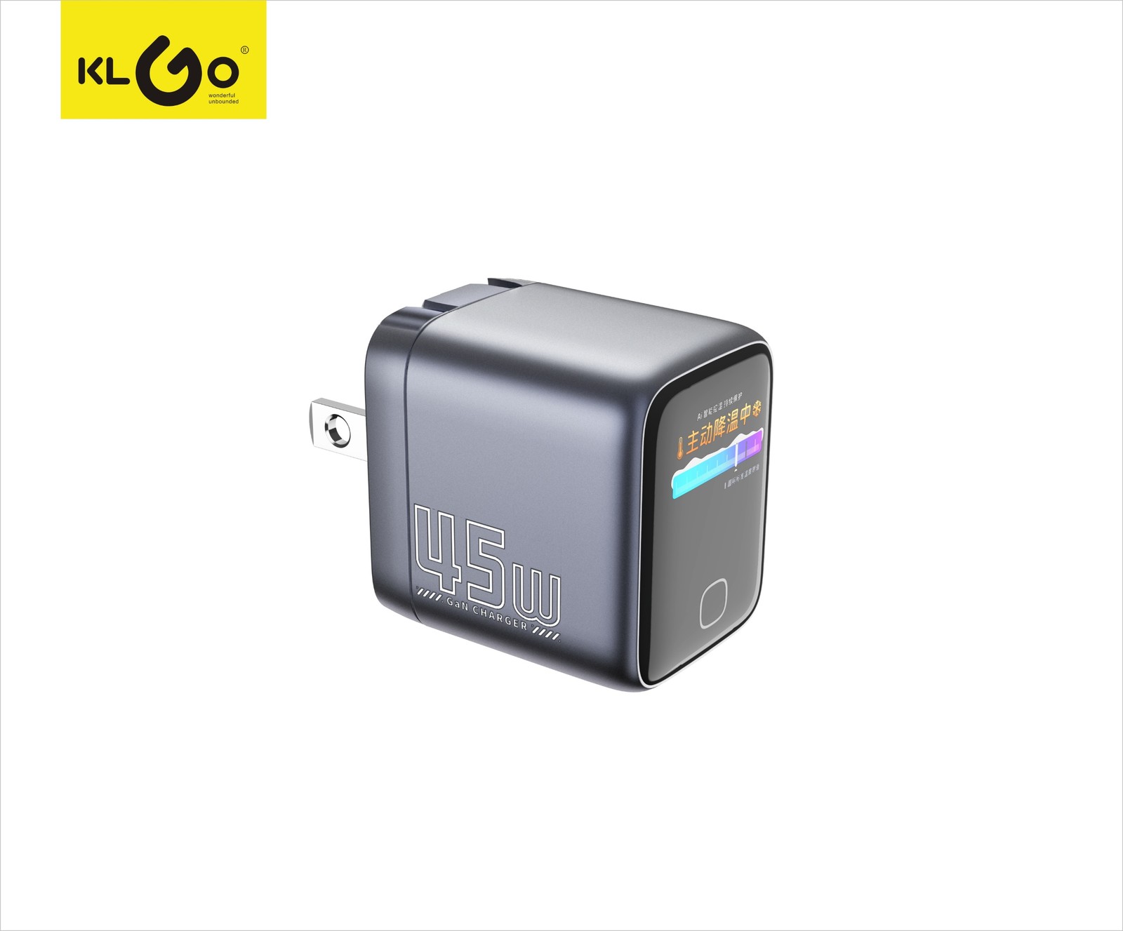 شاحن جوال سريع 45W بمنفذين Type-C + USB-A (TFT) موديل PD-90