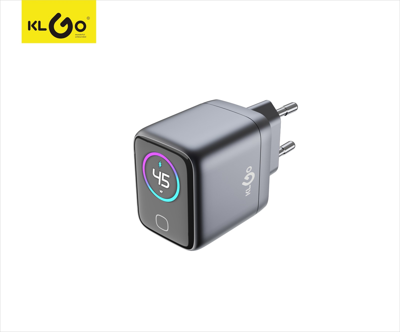 شاحن جوال سريع 45W بمنفذين Type-C + USB-A (TFT)  موديل PD-91