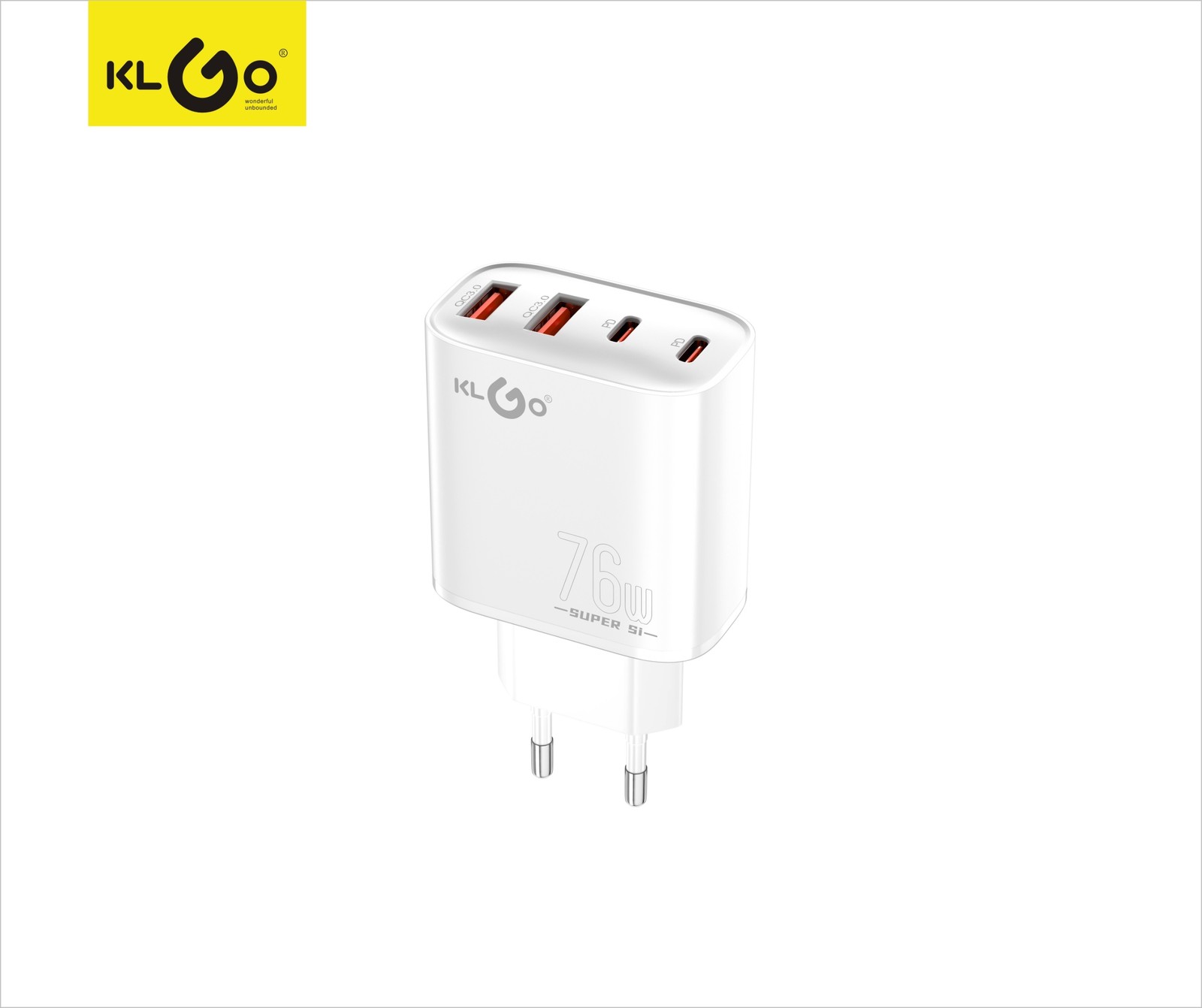 شاحن جوال سريع 76W بمنفذي Type-C ومنفذ USB-A وLightning  موديل PD-82