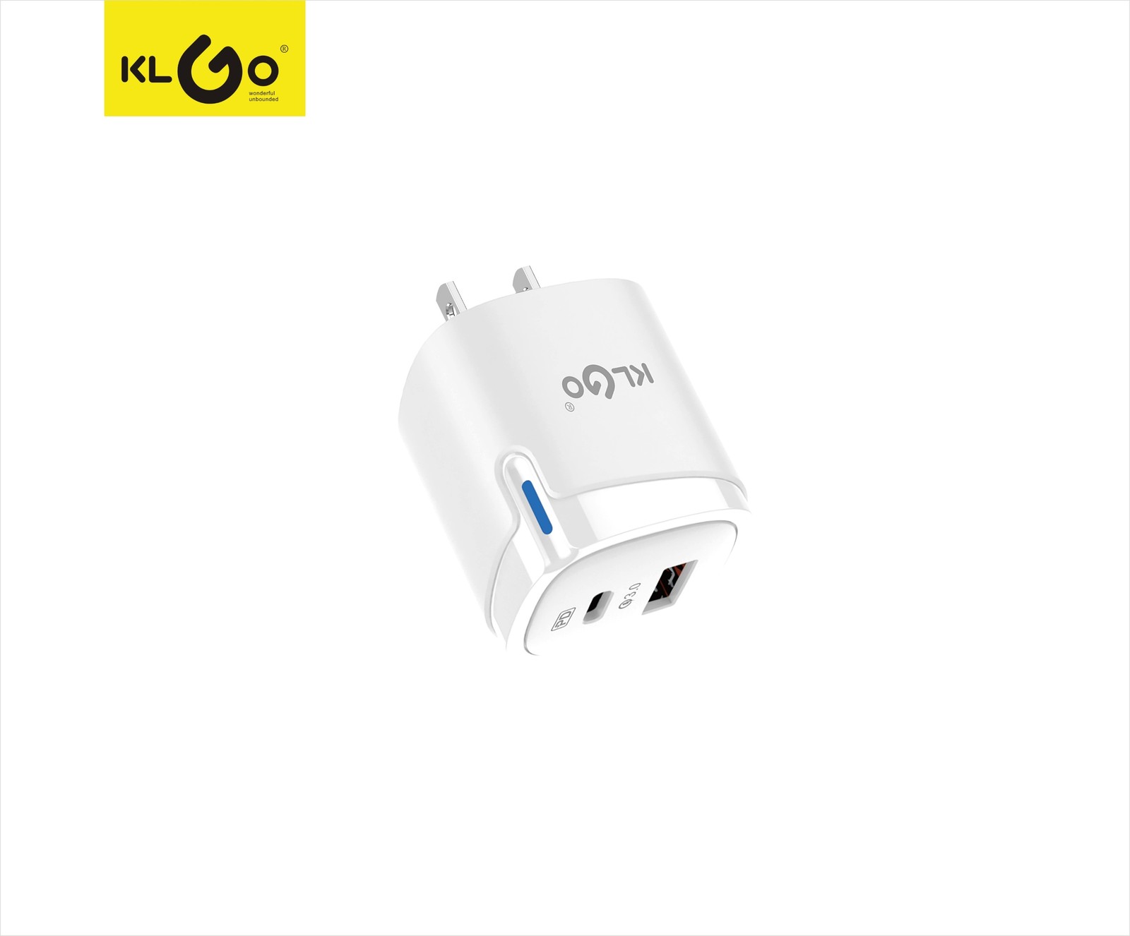 شاحن جوال سريع 30W بمخارج Type-C + USB-A + Lightning موديل PD-80