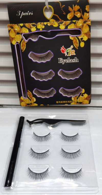 طقم رموش صناعية مع قلم آيلاينر وملقط - LSH-38