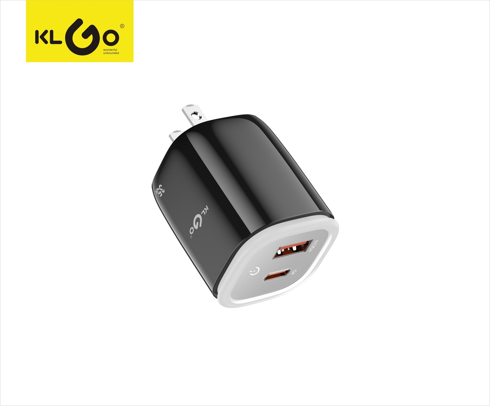 شاحن جوال سريع 35W بمخارج Type-C + USB-A + Lightning مع إضاءة ليلية موديل PD-78