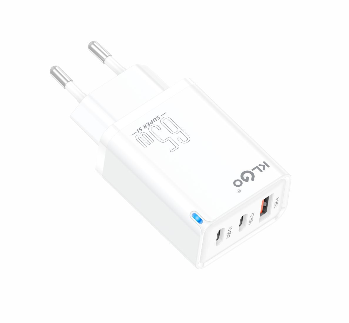 شاحن جوال سريع 65W بمنفذي Type-C ومنفذ USB-A  موديل PD-71
