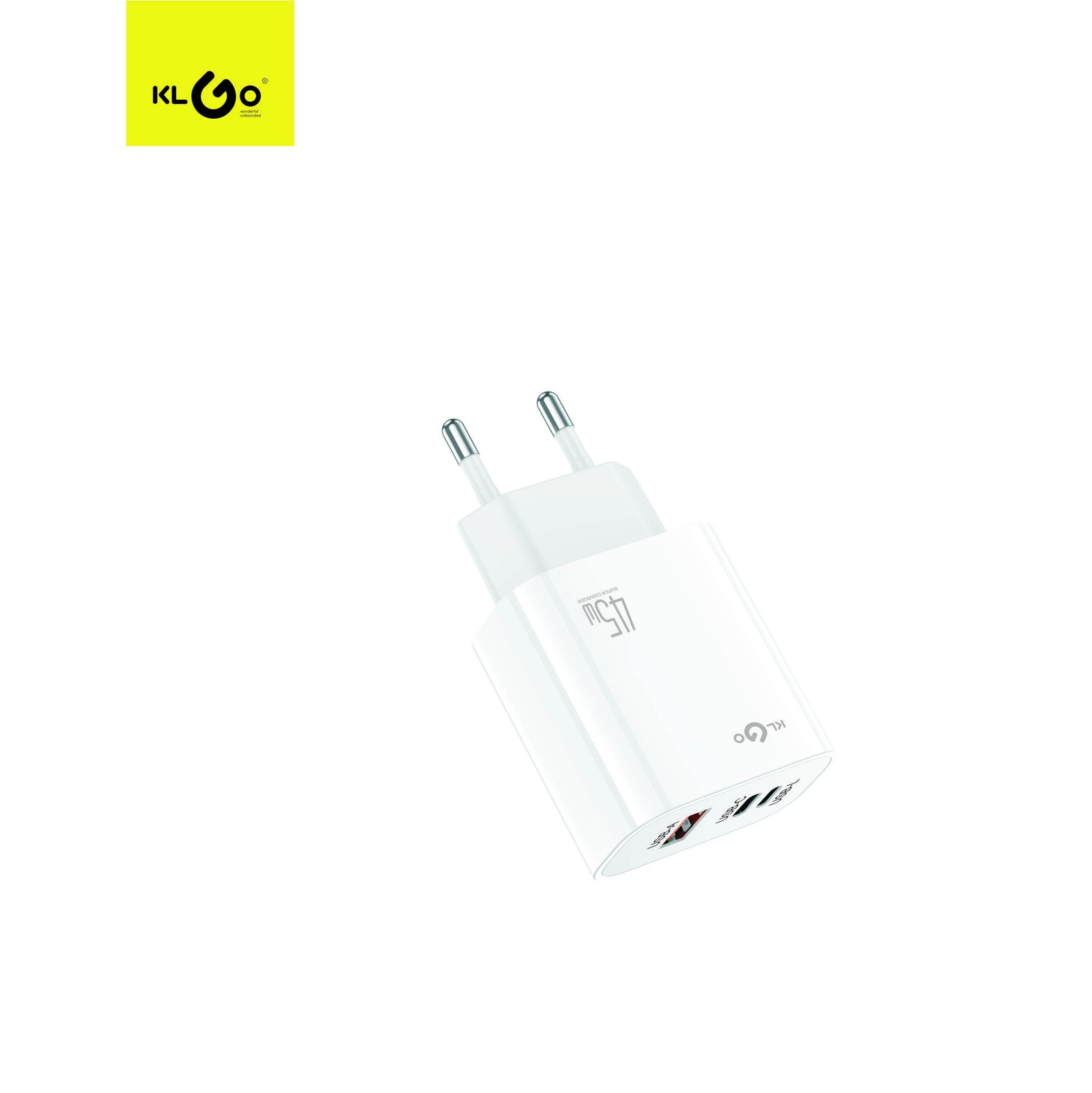 شاحن جوال سريع 45W بمخارج Type-C + USB-A + Lightning  موديل PD-68