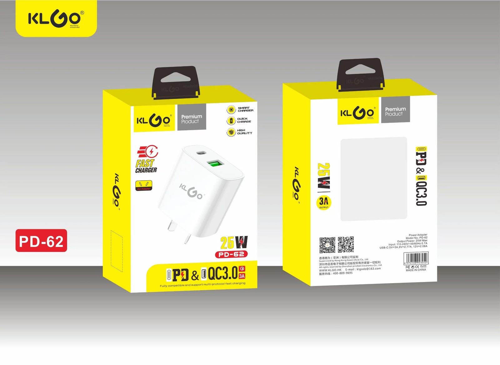 شاحن جوال سريع 25W  قابس أسترالي موديل PD-62