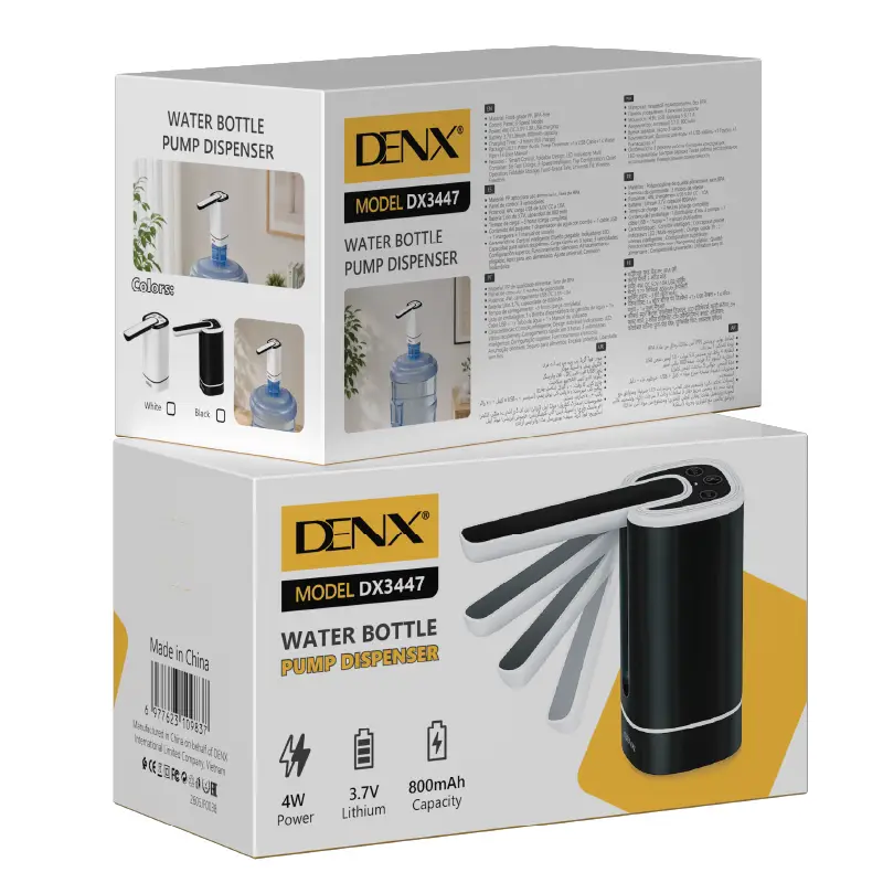 3-Speed Rechargeable Water Bottle Pump Dispenser - Model DX3447