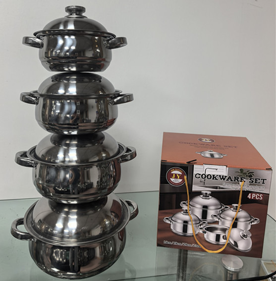 طقم قدور 4 قطع بتصميم منتفخ - الطراز F (جديد) - موديل TG004-F