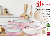 طقم أواني طبخ 12 قطعة 4.0 بتصميم الصب وقاع مزدوج - الطراز A - موديل 2510-SET12