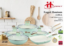 طقم أواني طبخ 12 قطعة 4.0 بتصميم الصب وقاع مزدوج - الطراز A - موديل 2510-SET12