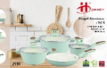 طقم أواني طبخ 7 قطع 4.0 بتصميم الصب وقاع مزدوج - الطراز A - موديل 2510-SET7