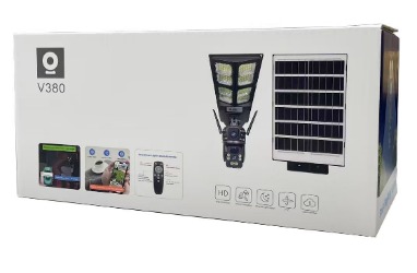 كاميرا مراقبة بعدستين بالطاقة الشمسية مع إنارة شارع WiFi بدقة 3 ميجابكسل بضوء مزدوج VRT-LD004-W-H