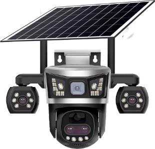كاميرا مراقبة ثابتة  بثلاث عدسات بزووم بالطاقة الشمسية 4G - نسخة أمريكا الشمالية VRT-VTS06-G-F-NA-DL