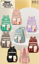 حقيبة ظهر مدرسية بجيبين أماميين برسمة دمية 6686