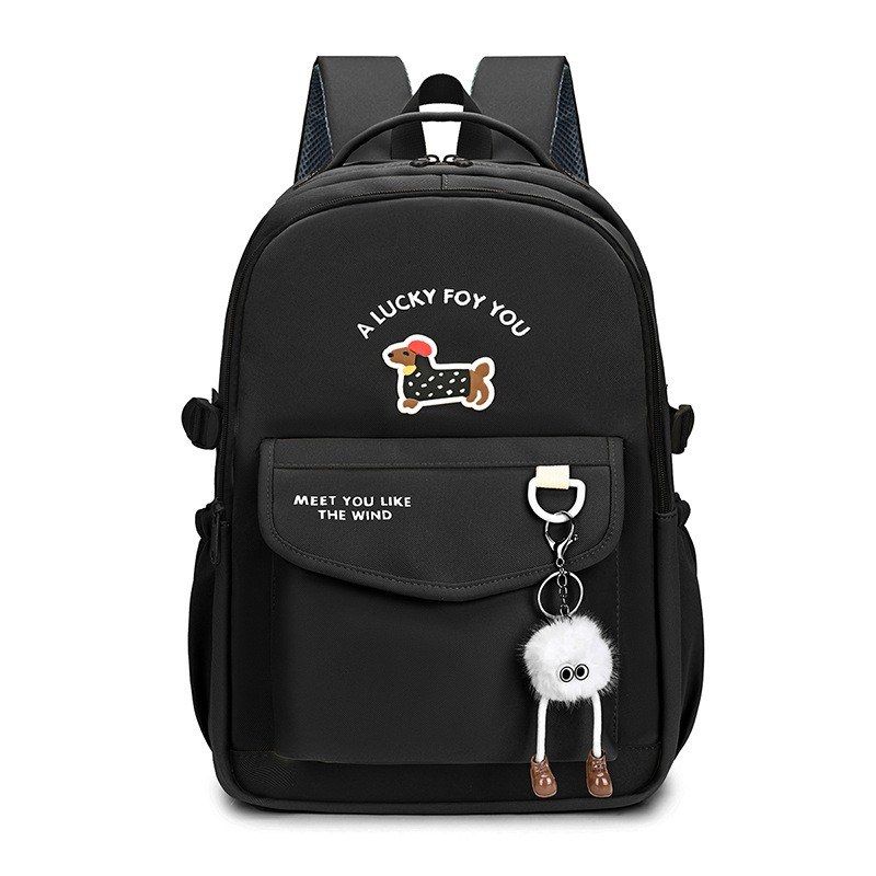 Girls School Backpack with Pom-Pom Charm Backpack 2446660