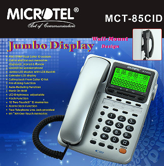 هاتف أرضي سلكي مع إظهار رقم المتصل - موديل MCT-85CID