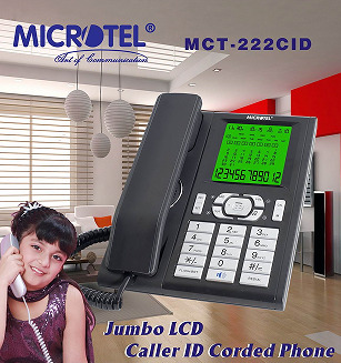 هاتف أرضي سلكي مع إظهار رقم المتصل - موديل MCT-222CID