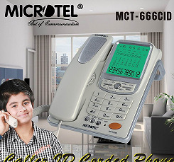 هاتف أرضي سلكي مع إظهار رقم المتصل - موديل MCT-666CID