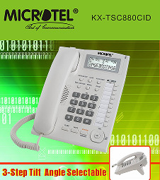 هاتف أرضي سلكي مع إظهار رقم المتصل - موديل KX-TSC880CID