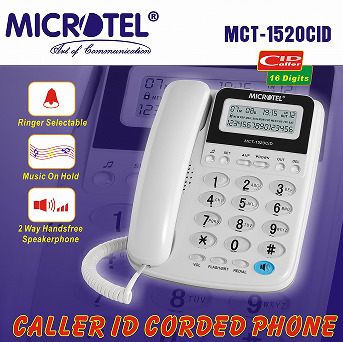 هاتف أرضي سلكي مع إظهار رقم المتصل - موديل MCT-1520CID