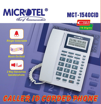 هاتف أرضي سلكي مع إظهار رقم المتصل - موديل MCT-1540CID