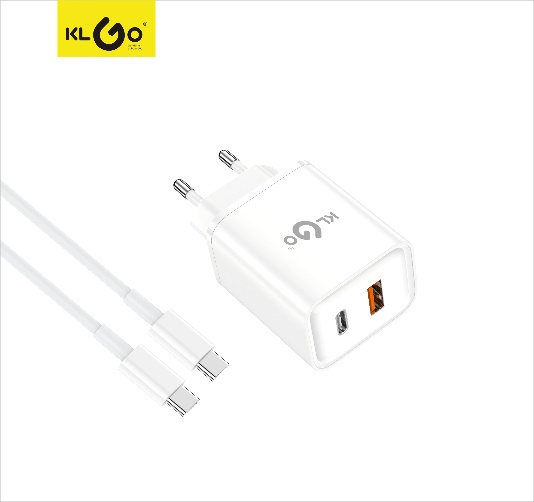 شاحن جوال سريع 35W بمخارج Type-C + USB-A + Lightning مع كابل Type-C إلى  - موديل PD-22