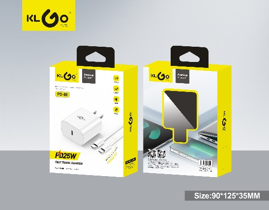 شاحن جوال سريع 25W QC3.0 مع كابل Type-C - موديل PD-88