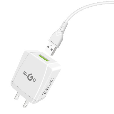 شاحن جوال USB بتيار 2.4A مع كابل Lightning (آيفون) - موديل KC-05