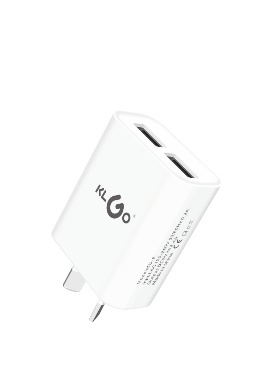 شاحن جوال بمنفذي USB بتيار 2.4A مع كابل Type-C - قابس أسترالي - موديل KC-6