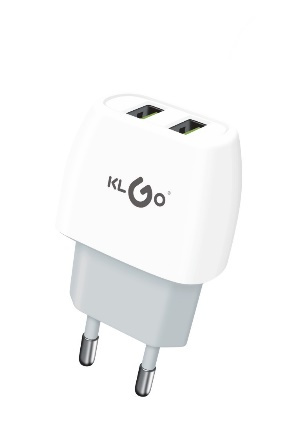 شاحن جوال بمنفذي USB بتيار 2.4A مع كابل Type-C - موديل KC-8