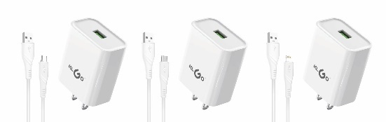 شاحن جوال USB بتيار 2.4A مع كابل Lightning (آيفون) - موديل KC-10S