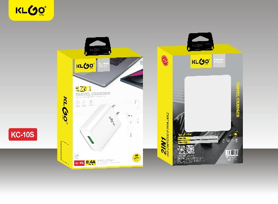 شاحن جوال USB بتيار 2.4A مع كابل Lightning (آيفون) - موديل KC-10S