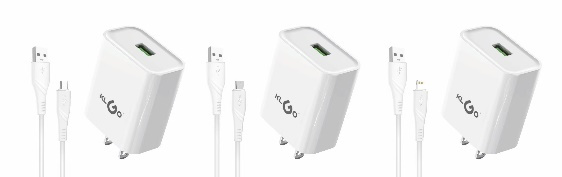 شاحن جوال USB بتيار 2.4A مع كابل Type-C - موديل KC-10T