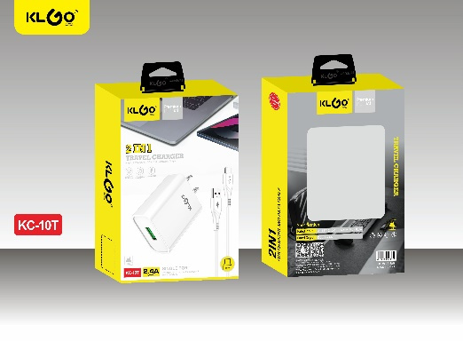 شاحن جوال USB بتيار 2.4A مع كابل Type-C - موديل KC-10T