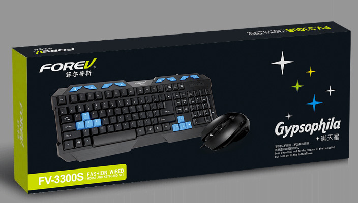 كيبورد وماوس ألعاب سلكي - موديل FV-3300S
