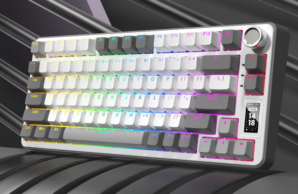 كيبورد ميكانيكية ثلاثية الوضع RGB بمفاتيح قابلة للتبديل - موديل FV-k82s