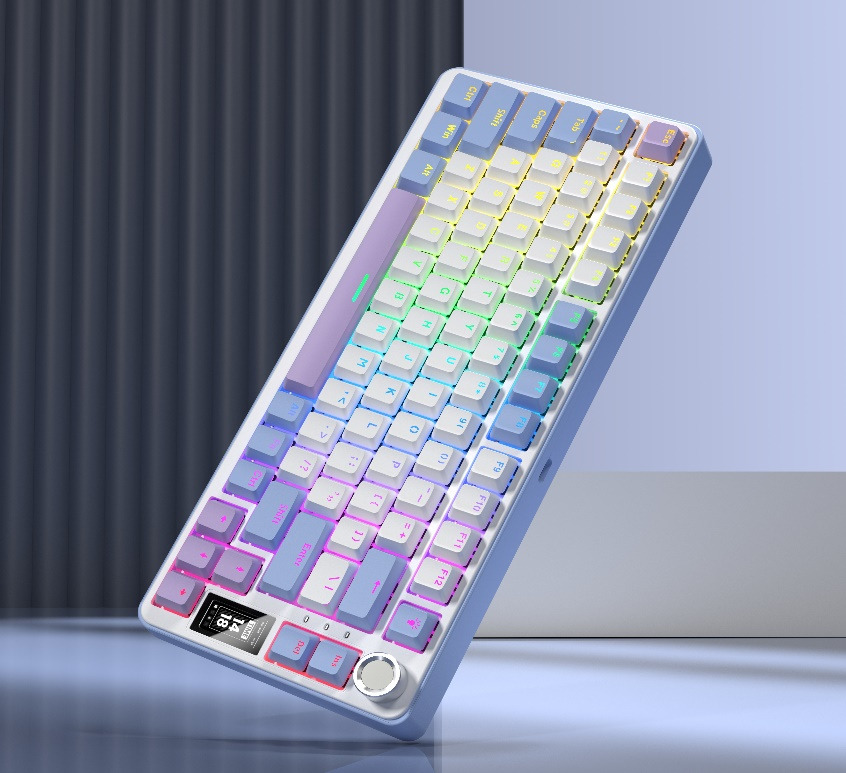 كيبورد ميكانيكية ثلاثية الوضع RGB بمفاتيح قابلة للتبديل - موديل FV-k82s